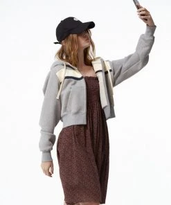 [LO AXUAL] SS 22 HEAVY WEIGHT MULTI COLOR CROP HOOD ZIP UP Best Sellers