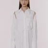 Best Sellers [MINASONG] SS 22 CUT OUT OVER SHIRT - CHALK WHITE