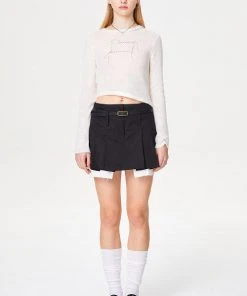 Best Sellers [OUTXO] Summer 22 IVY STICH SKIRT BLACK