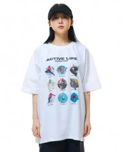 Best Sellers [FEVERTIME] SS 22 Circle Season Graphic Short-sleeved T-shirt White