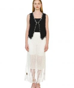 [LECYTO] Summer 22 TASSEL KNIT LONG SKIRT_(WHITE)