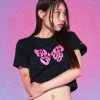 [NASTY FANCY CLUB] Summer 22 CLASSIC LOGO CROP TEE (BLACK)_F22QB452 Best Sellers