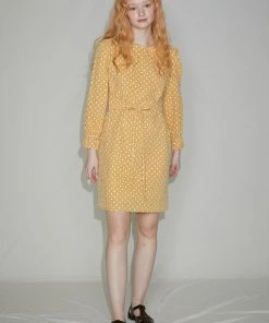 [SORRY TOO MUCH LOVE] Summer 22 Eyelet Lace Shift Dress_Yellow