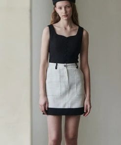 [REMANTIST] SS 22 Pocket Tweed Skirt (white) Best Sellers