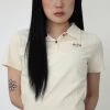 [ACHO] Summer 22 Logo Crop Collar T-shirt_Ivory Best Sellers