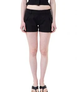 [LO AXUAL] Summer 22 LOW WAIST SIDE POCKET SHORT PANTS_BLACK