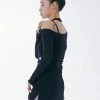 [SETUP EXE] SS 22 Halter Neck Layered Long Top [Black]