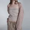 [SETUP EXE] Summer 22 Wave Lace Bolero Cardigan (Beige)