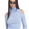 [CRANK] SS 22 CUBIC OFF SHOULDER TURTLENECK_SKY Best Sellers