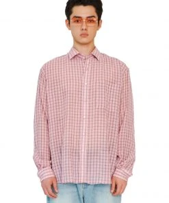 [LECYTO] Summer 22 OVERFIT ESSENTIAL CHECK SHIRTS_(PINK)