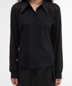 [GIMMETHEYOUNG] SS 22 NET SLEEVE SHIRT_22SS / BLACK