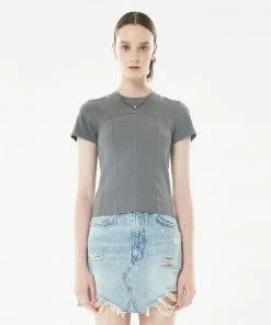 Best Sellers [LARTIGENT] Summer 22 CORSET T-SHIRT(CHARCOAL)