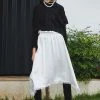 [SORRY TOO MUCH LOVE] FW 21 Unbalance Satin Long Skirts_White Best Sellers