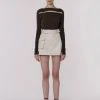 [MINASONG] SS 22 CUT OUT MINI SKIRT - CREAM