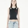 Best Sellers [LARTIGENT] Summer 22 HOLE SLEEVELESS(BLACK)