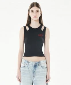 Best Sellers [LARTIGENT] Summer 22 HOLE SLEEVELESS(BLACK)