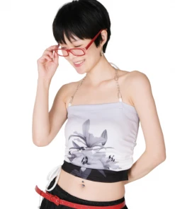 Best Sellers [RURU]Seasonless LILY CHAIN HALTER NECK TOP [BLACK]