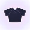 Best Sellers [MOONFAIRY] SS 22 TINNY RAGLAN STITCH CROP TEE-NAVY