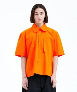 [LA MER MA MAISON] Summer 22 ANGLE COLLAR SHIRT ORANGE Best Sellers