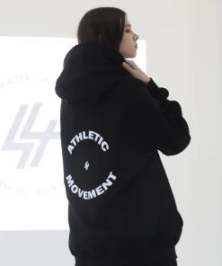 [SEARCH410] SS 22 Athletic Logo Overfit Hoodie Zip-up Black