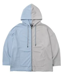 [AJO BY AJO] SS 22 Twofold Oversized Zip-up Hoodie [Sky Blue]