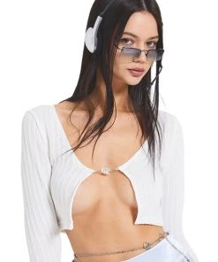 Best Sellers [CRANK] SS 22 LOGO PENDANT CARDIGAN_WT