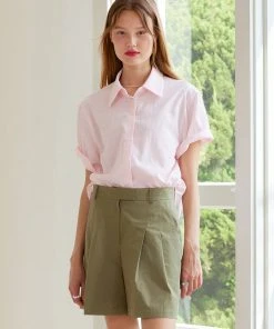 [ANEDIT] Summer 22 Loosefit Half Stripe Shirt_PS Best Sellers