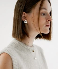 [MIDNIGHT MOMENT] Seasonless Dome Earring - Silver Best Sellers