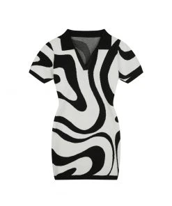 [HIGH SCHOOL DISCO] SS 22 Wave Knitwear One-piece_Oreo