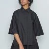 [MAKEATOAST] SS 22 THREE-QUARTER PUFF SLEEVE SHIRTS BLACK