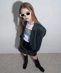 UNORMAL [UNUSUALNORMAL] SS 22 LINEN CROP JACKET_TERQUOISE