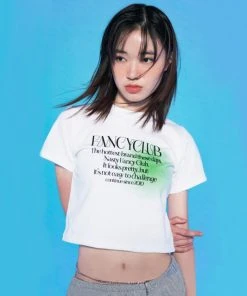 [NASTY FANCY CLUB] Summer 22 AIRBRUSH CROP TEE (WHT-GREEN)_F22QB450 Best Sellers