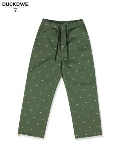 Best Sellers [DUCKDIVE] SS 22 D-link Pattern Cotton Pants KHAKI