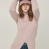 [LARTIGENT] Winter 21 SLIT TURTLE NECK T-SHIRT(PINK)