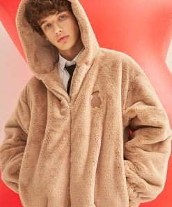 [AQOSTUDIOSPACE] FW 21 AQO BEAR FUR JACKET BEIGE