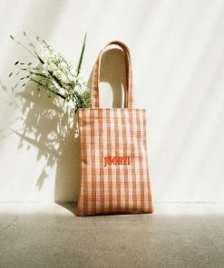 Best Sellers [JOORTI] Summer 22 J1002 Checked Cotton Mini Bag (red)