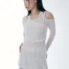 [SETUP EXE] SS 22 Halter Neck Layered Long Top [White]