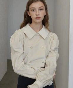 [JOORTI] SS 22 J880 Velvet Double Blouse (ivory)