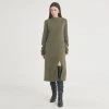 [FREIHEIT] SS 22 Herringbone Slit Long Dress (Khaki)
