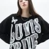 Best Sellers [LUV IS TRUE] SS 22 LETTERING KNIT(BLACK)
