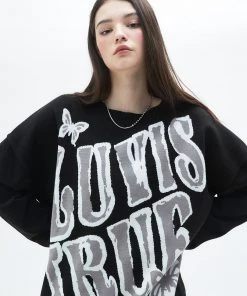 Best Sellers [LUV IS TRUE] SS 22 LETTERING KNIT(BLACK)