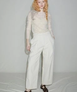 Best Sellers [SORRY TOO MUCH LOVE] Summer 22 Cici Lace Seethrough Top_Ivory