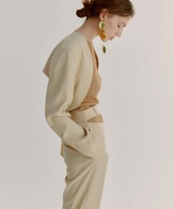 [MINASONG] SS 22 BOLERO CROP JACKET - BUTTER Best Sellers