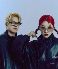 Best Sellers [CHAPCHAP] SS 22 Chap Lettering Vegan Leather Jacket