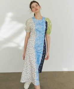 JULIE BEANS Best Sellers [JULYE HAN] SS 22 Raglan Half Sleeve Dress - Patchwork