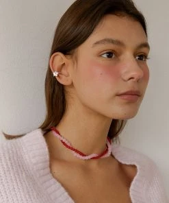 [MIDNIGHT MOMENT] Seasonless Twist Necklace - Pink And Red Best Sellers