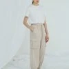 [MAKEATOAST] SS 22 DRAW STRING CARGO JOGGER PANTS BAIGE