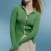[PARKSSY] SS 22 Hole Button Knit Cardigan_Green