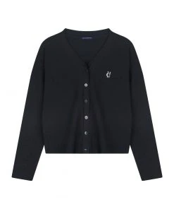 [HARDCORE HAPPINESS] SS 22 LOGO BASIC CARDIGAN Black