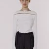 Best Sellers [MINASONG] SS 22 CUT OUT RIB TOP - VINTAGE WHITE